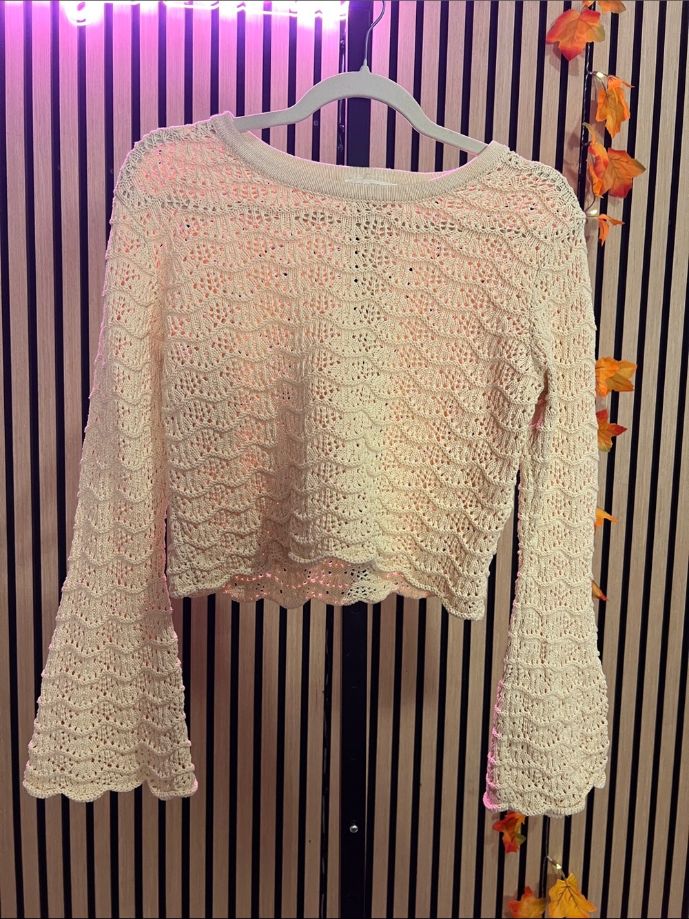 SPELL & THE GYPSY CROCHET FLARED SLEEVE SWEATER